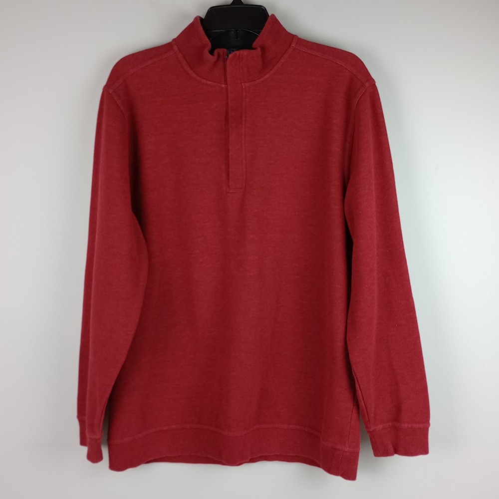 Walter Hagen Mens L Red Quarter Zip Mock Neck 11 Majors Golf Pullover Sweater